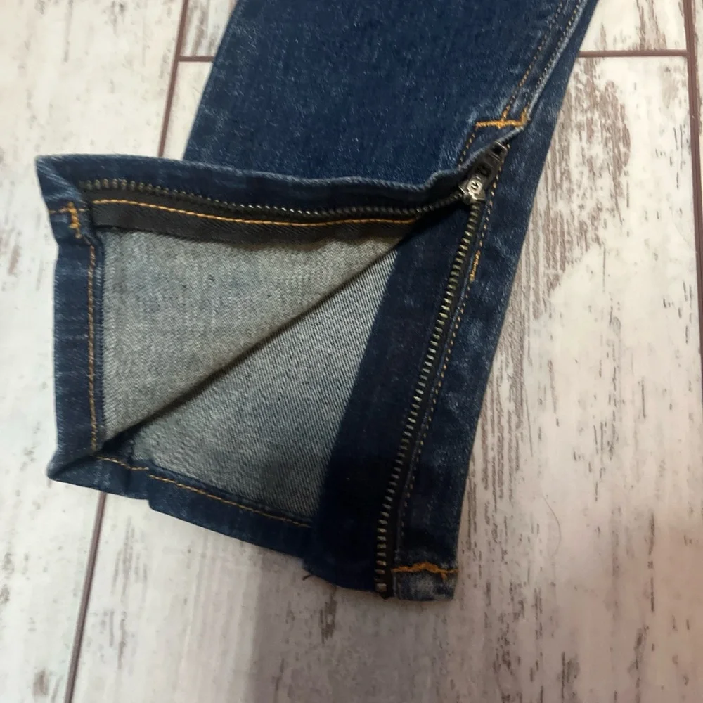 Rag & Bone Zipper Capri Skinny Jeans Distressed Ankle Zip Size 24 NWOT - Picture 5 of 16